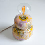 Handmade Ceramic Smoosh Lamp - Purple & Yellow