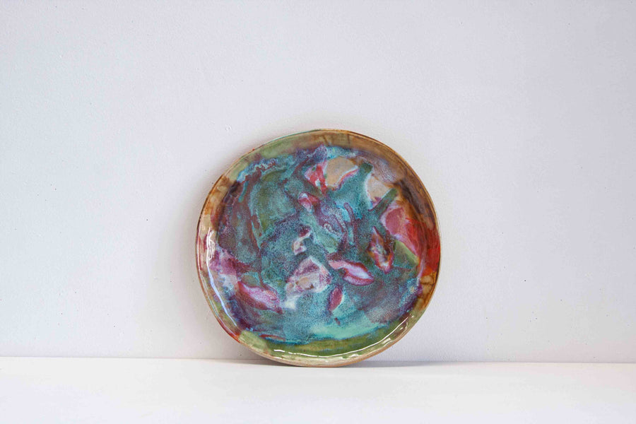 handmade ceramic multicoloured platter