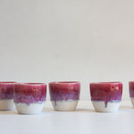 handmade ceramic deep pink cup