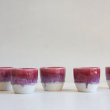 handmade ceramic deep pink cup