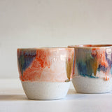 Handmade Ceramic Cup - Orange Surprise