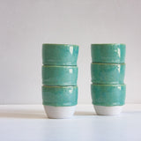 handmade ceramic green cup