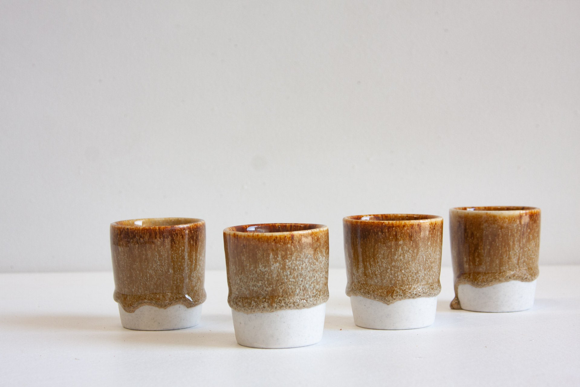 handmade ceramic brown espresso cup