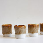 handmade ceramic brown espresso cup