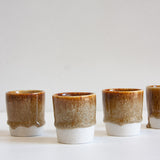 handmade ceramic brown espresso cup