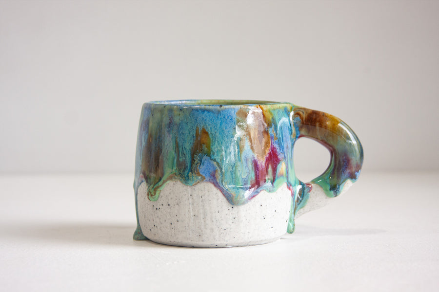 handmade ceramic multicoloured mug