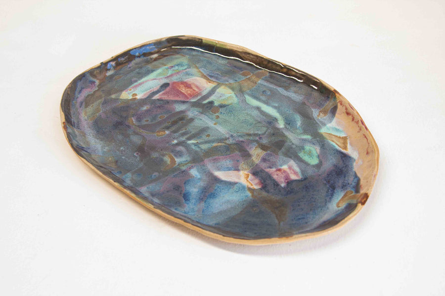 Seconds Sale Handmade Ceramic Large Platter - Galaxy