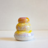 Handmade Ceramic Small Smoosh Vase - Pink & Yellow