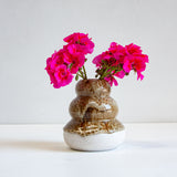 Handmade Ceramic Small Smoosh Vase - Amber