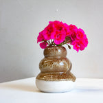 handmade ceramic brown small sculptural vase