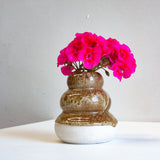 handmade ceramic brown small sculptural vase