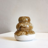 Handmade Ceramic Small Smoosh Vase - Amber