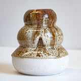 Handmade Ceramic Small Smoosh Vase - Amber