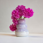 Handmade ceramic large purple sculptural vase