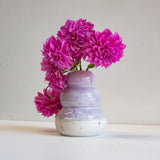Handmade ceramic large purple sculptural vase