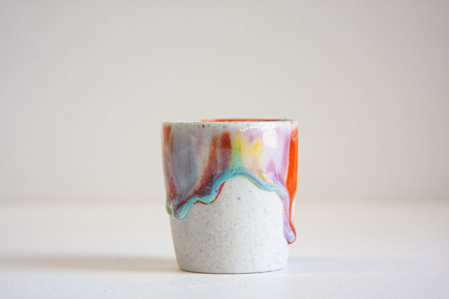 handmade ceramic multicoloured espresso cup