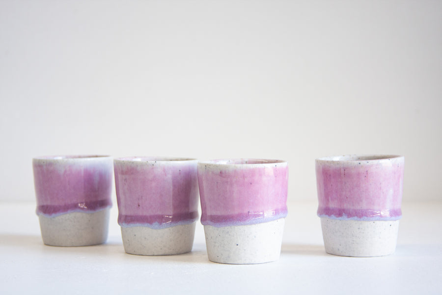 handmade ceramic purple espresso cup