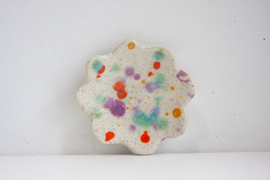 Handmade Ceramic Petal Mini Plate - Splatter Colour Theory