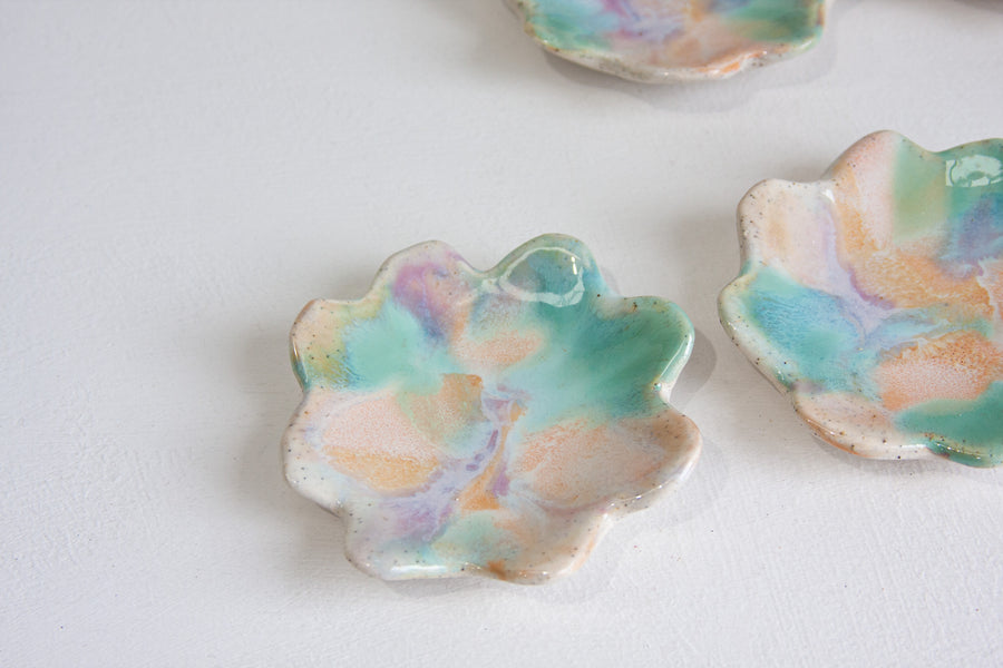 Handmade Ceramic Mini Petal Plate - Sugared Almond