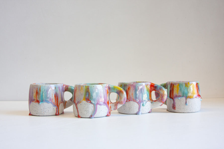 handmade ceramic multicoloured mug