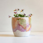 handmade ceramic soft pastels toned planter