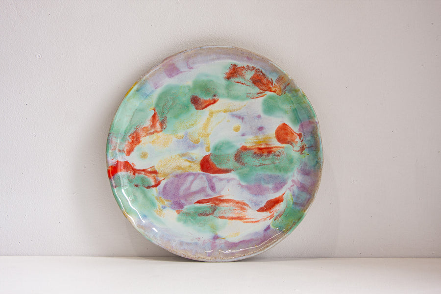 handmade ceramic colourful platter