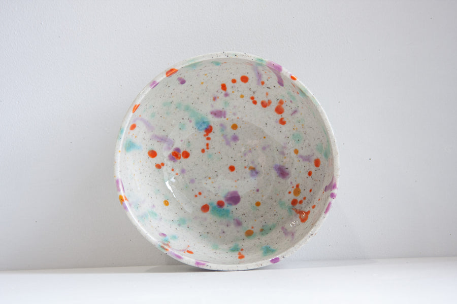 Handmade Ceramic Serving Bowl - Splatter Colour Theory