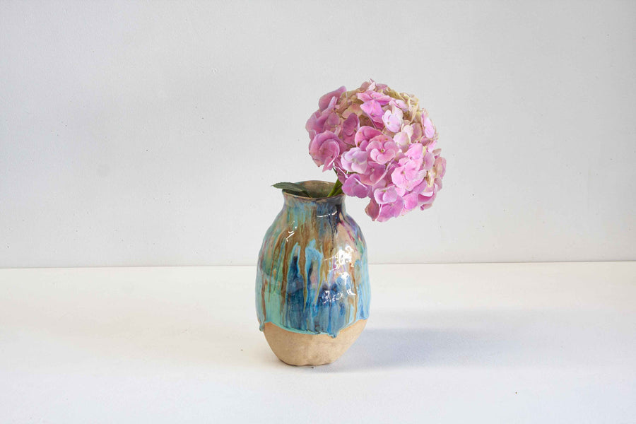 handmade ceramic multicoloured vase