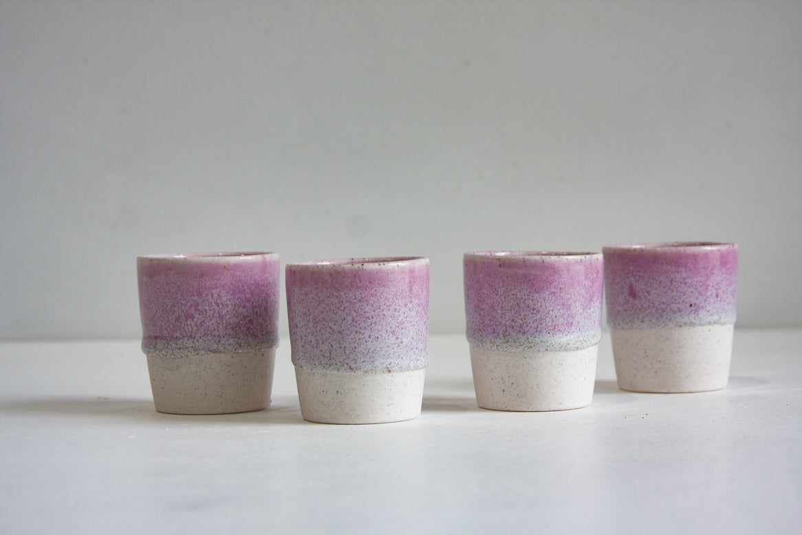 handmade ceramic purple espresso cup