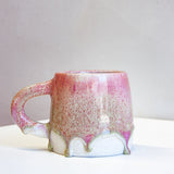 Handmade Ceramic Large Mug - Pink & Moss Green