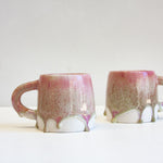 handmade ceramic green and pink large mug