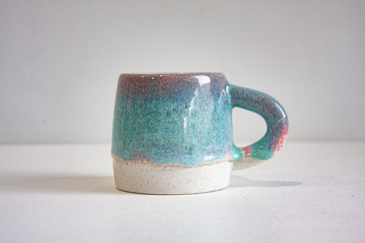 handmade ceramic pink and blue large mug