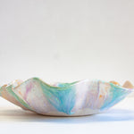 handmade ceramic oyster shaped large platter bowl