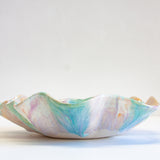 handmade ceramic oyster shaped large platter bowl
