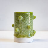 Handmade Ceramic Small Bauble Cylinder Vase - Moss Green