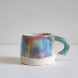 Handmade Ceramic Handled Mug - Rainbow