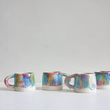 Handmade Ceramic Handled Mug - Rainbow