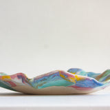 Handmade Ceramic Oyster Platter - Rainbow