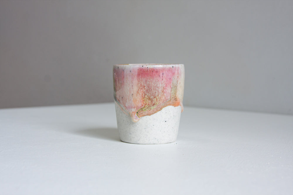 handmade ceramic pastel coloured espresso cup