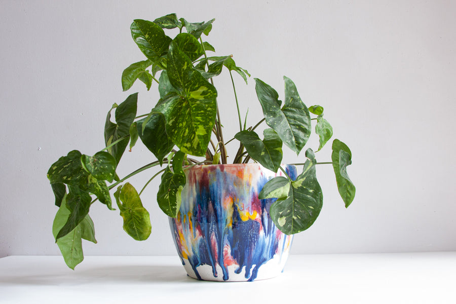 Handmade Ceramic Large Planter - Everything Glaze