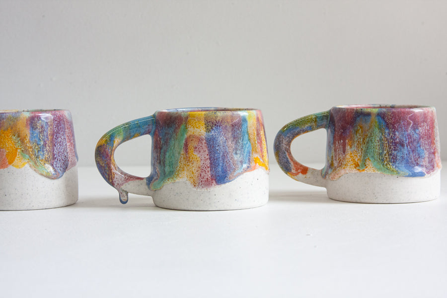 Handmade Ceramic Mug - Technicolour