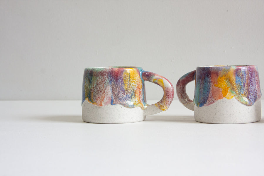 Handmade Ceramic Mug - Technicolour