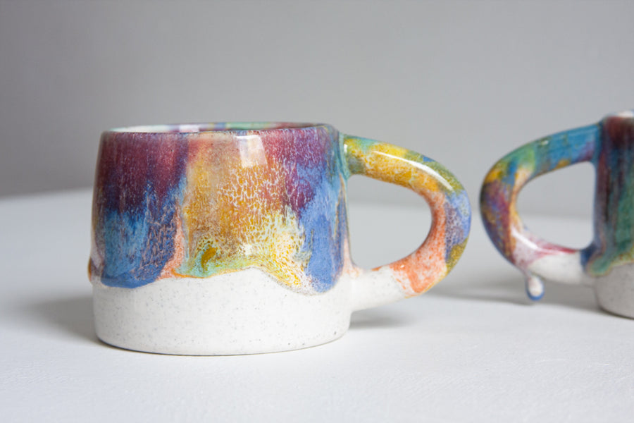 Handmade Ceramic Mug - Technicolour