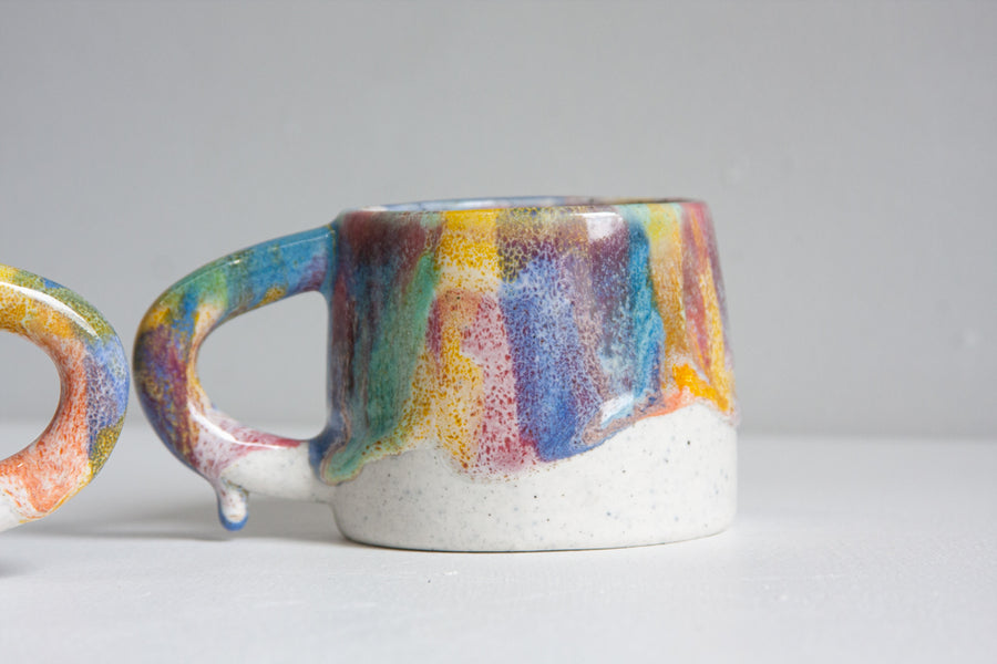 Handmade Ceramic Mug - Technicolour