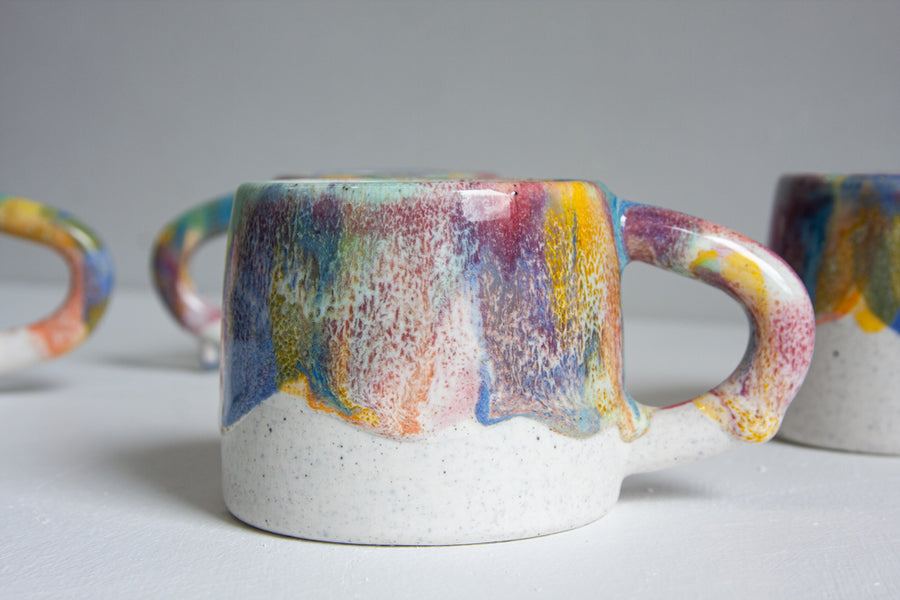 Handmade Ceramic Mug - Technicolour