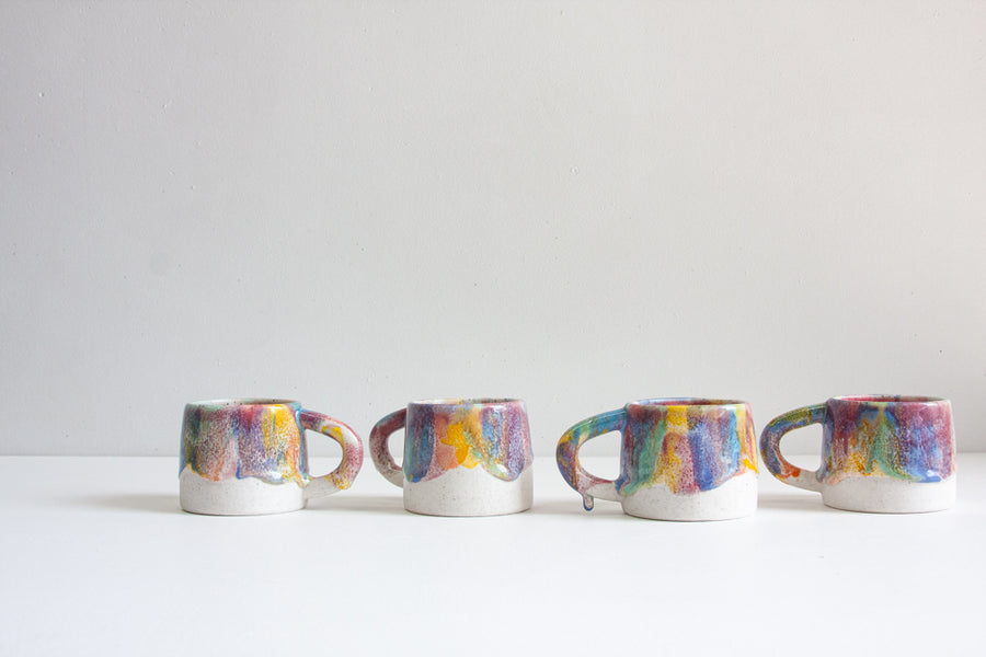 Handmade Ceramic Mug - Technicolour