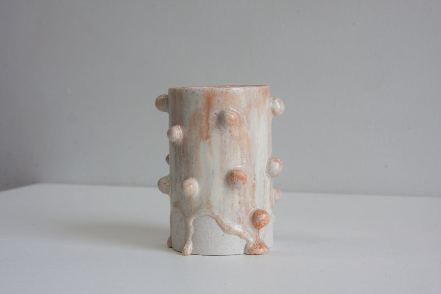 Handmade Ceramic Small Cylinder Bauble Vase - Marshmallow