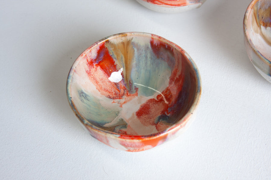 Seconds Sale Handmade Ceramic Small Breakfast Bowl - Orange Surprise