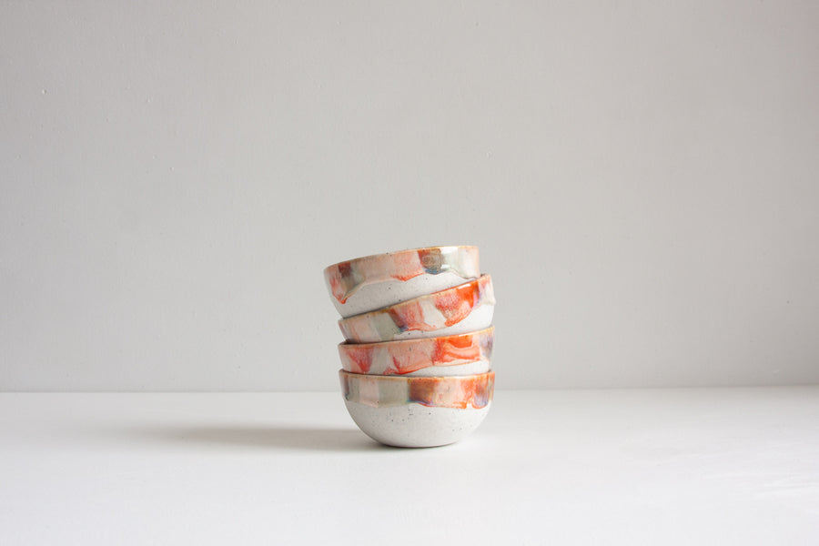 Handmade ceramic orange small bowl
