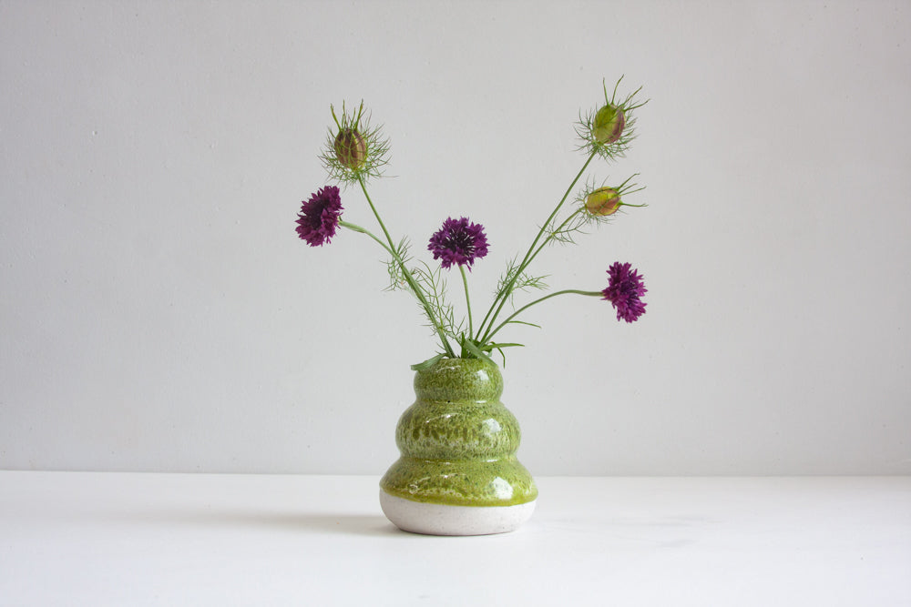 handmade ceramic green vase